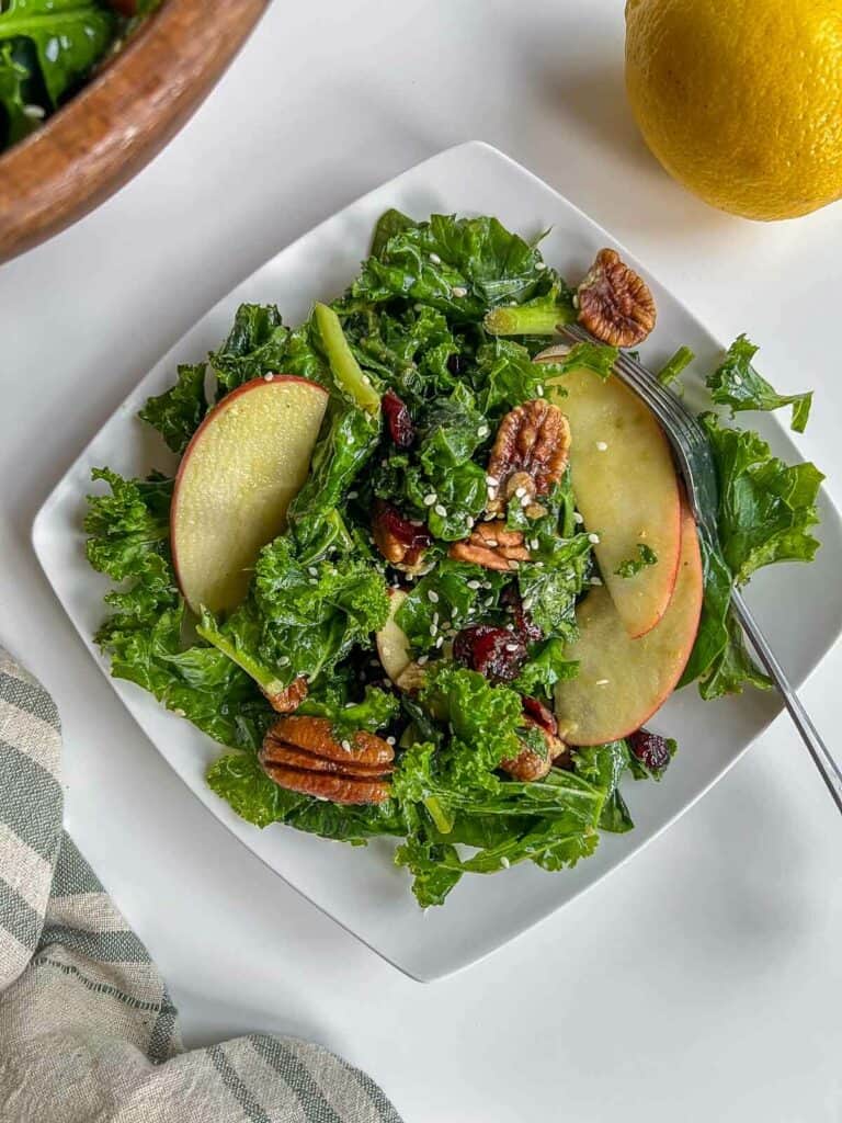 Vegan Kale Salad With Maple Balsamic Dressing