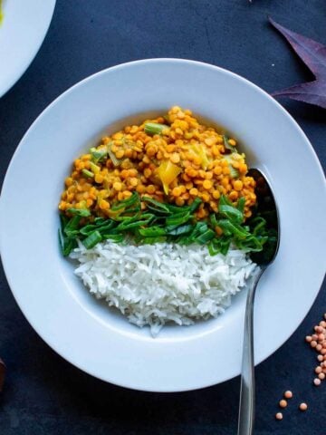 red lentils curry plate