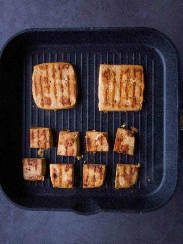 flipped grilled tofu.