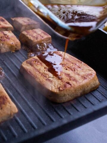 grilled tofu with extra marinade.