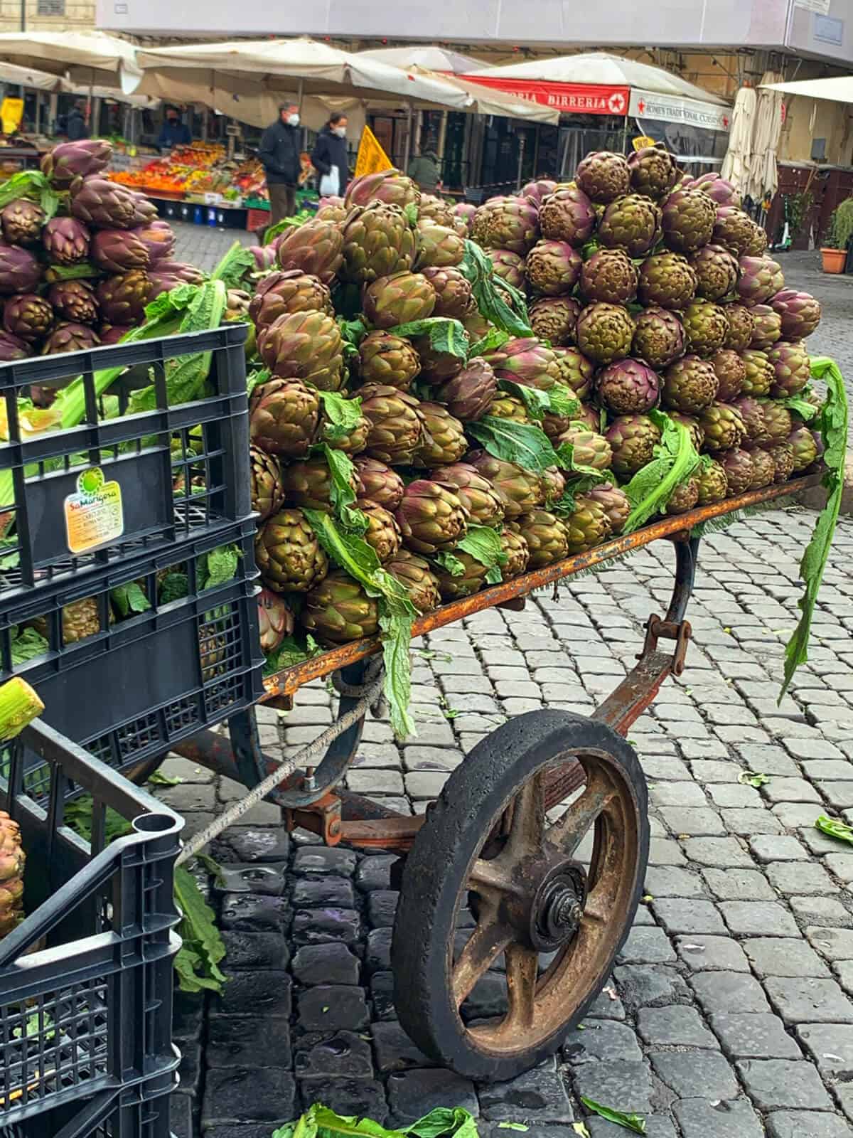 Roman Artichokes at Campo di Fiori