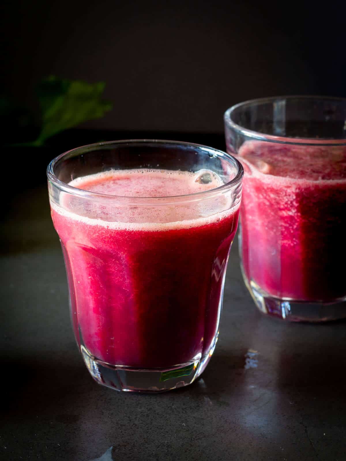 juice for digestion and gut health in small glasses.