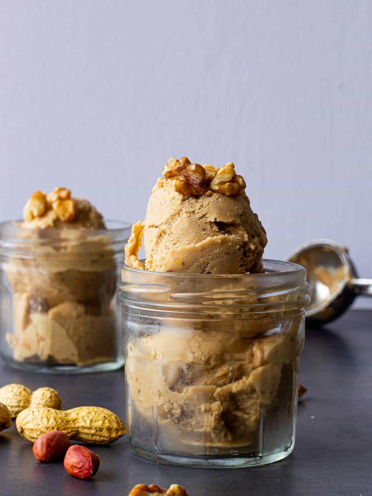 Peanut Butter Banana Ice cream served after blending.