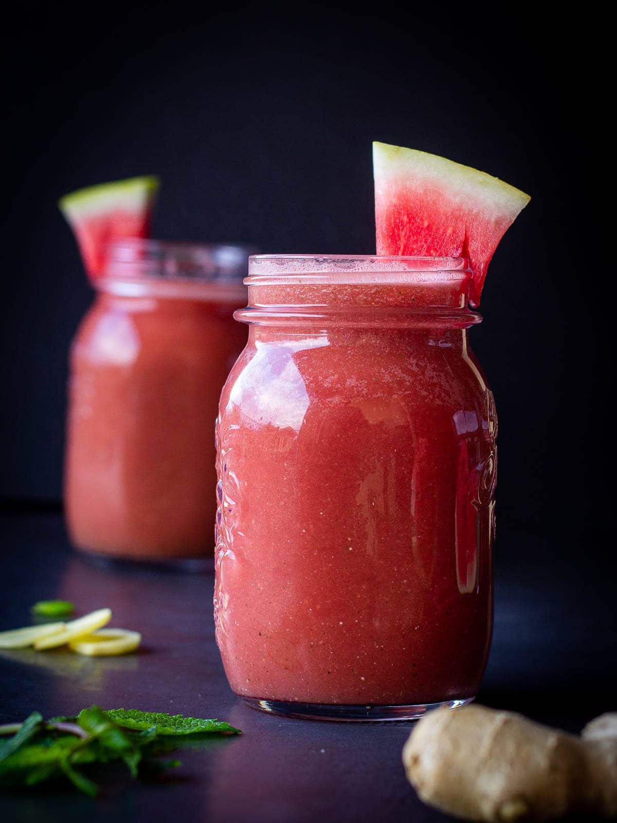 Two glasses of Watermelon Smoothie