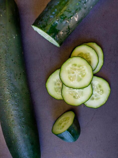 Sliced cucumber