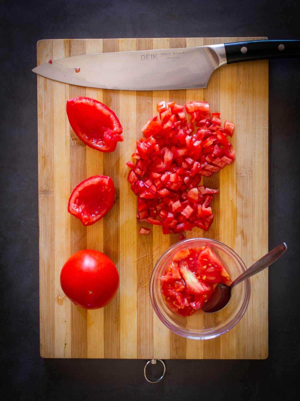 Cored Plum Tomatoes