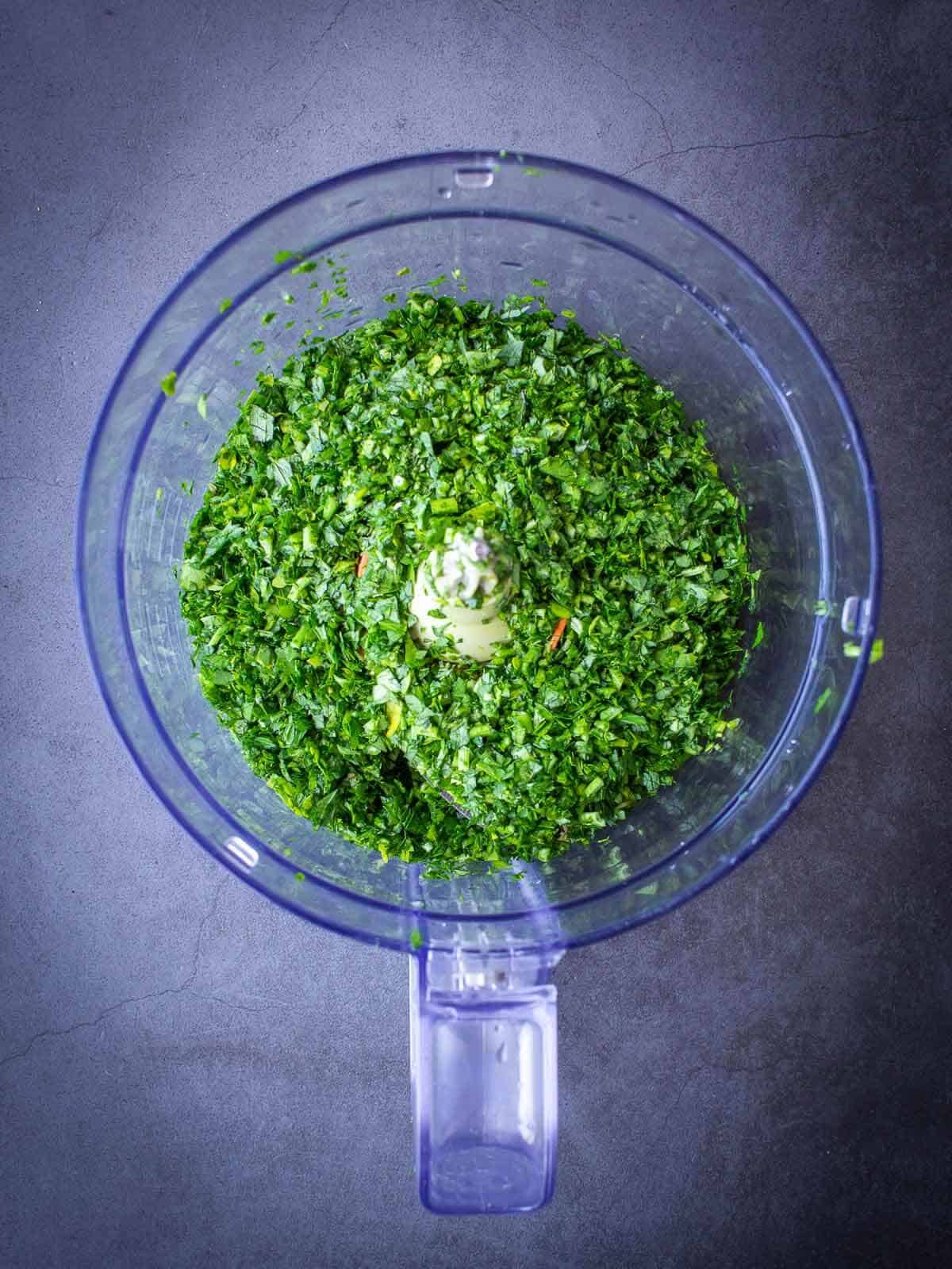 fresh parsley chopped in food-processor