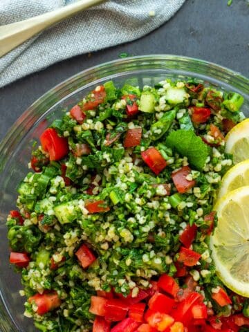 mixed Tabbouleh Salad in a bowl.