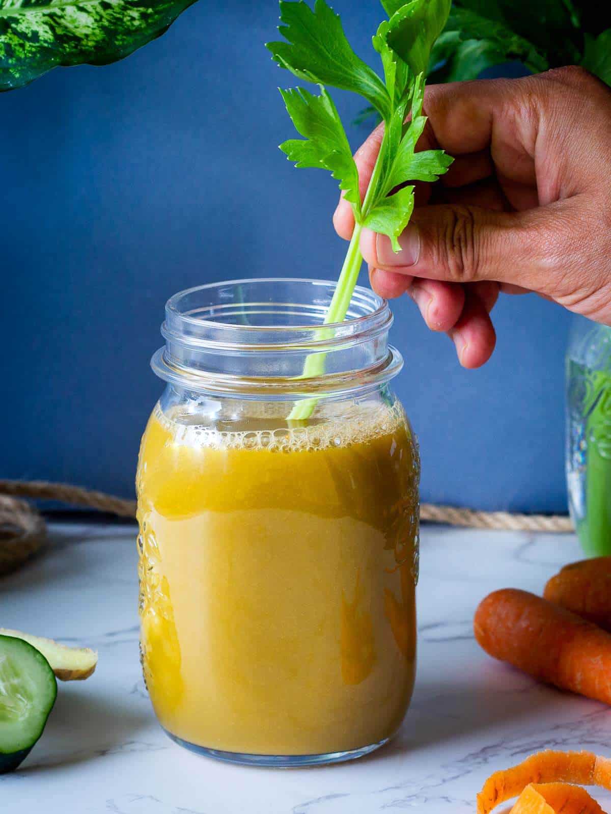 carrot celery cucumber juice glass