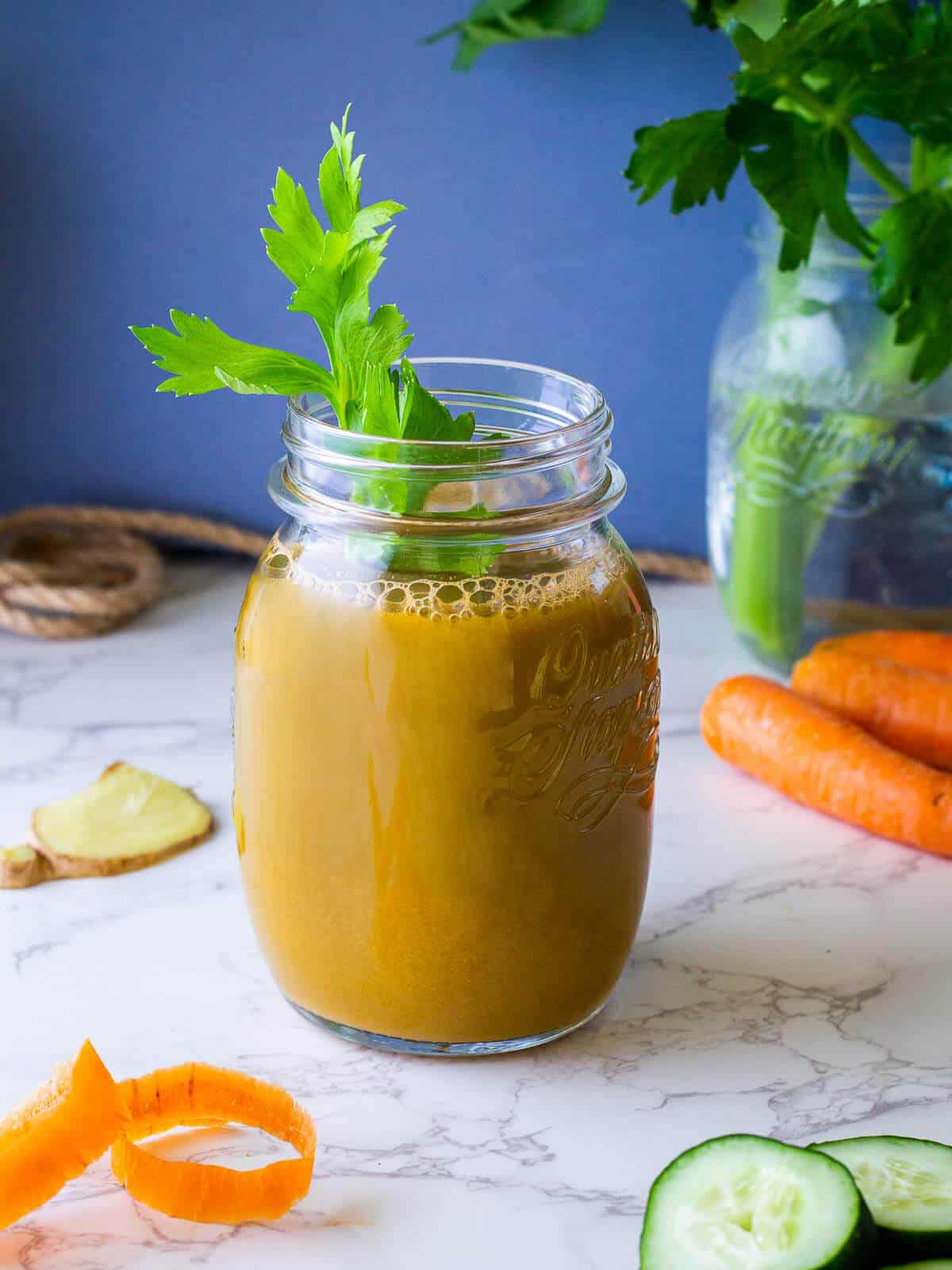 carrot celery cucumber juice glass