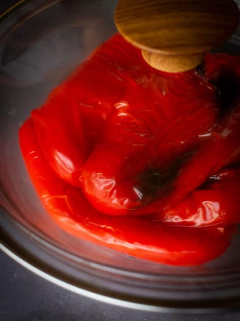 muhammara-dip peeled red-bell peppers