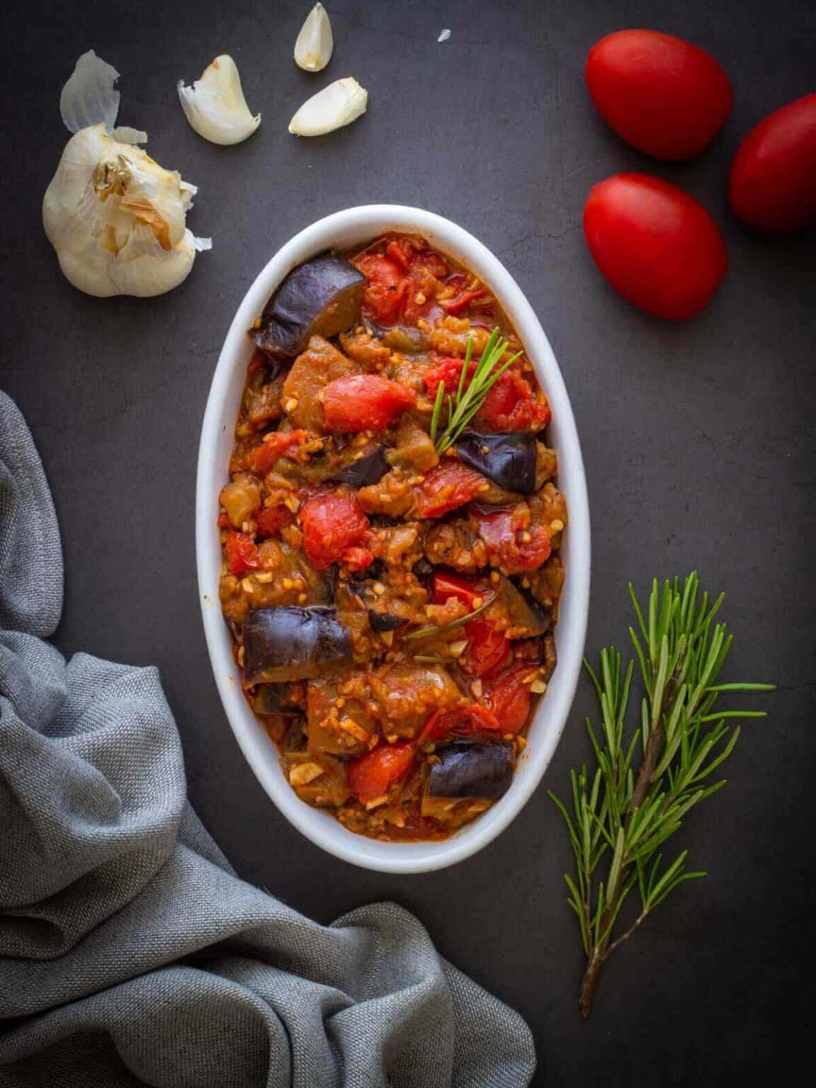Italian Eggplant Stew 4 Ingredients Our PlantBased World