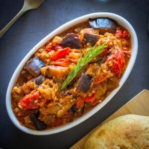 Italian Eggplant stew served