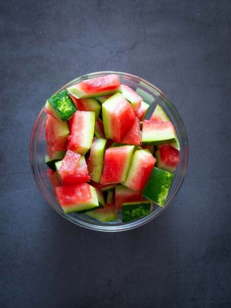 Chopped watermelon rind