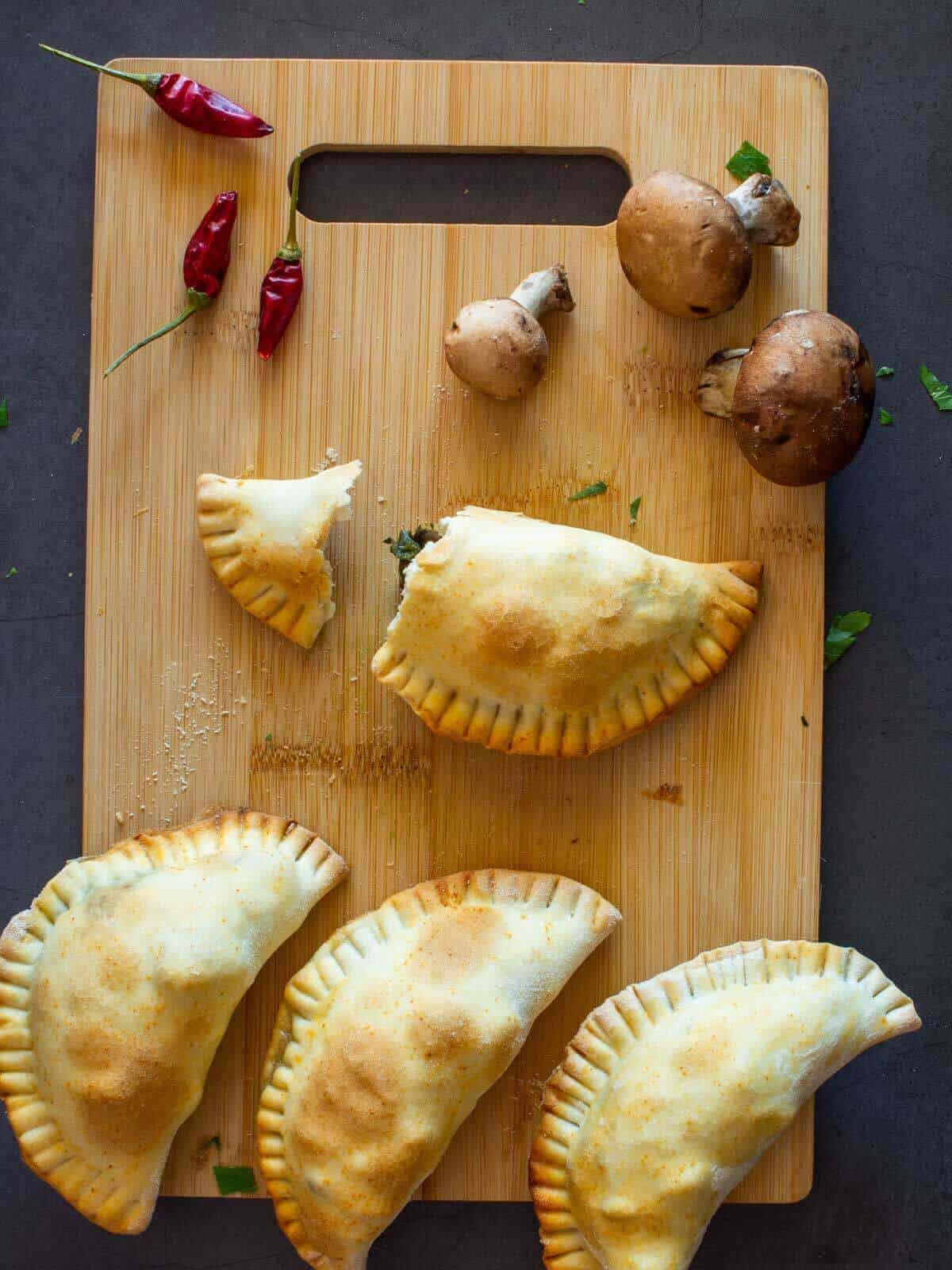 Vegan Empanadas Dough with mushrooms filling