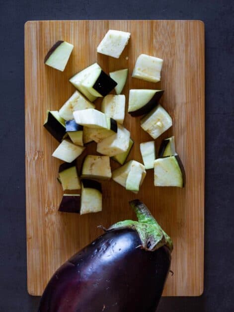 diced eggplant