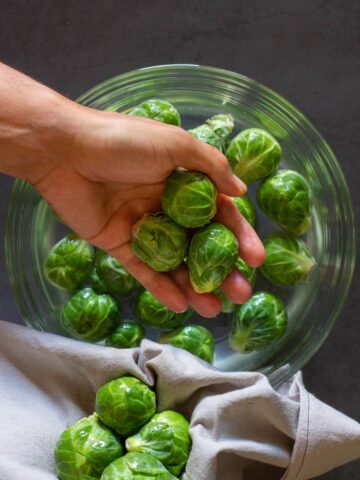 towel dry brussels sprouts.