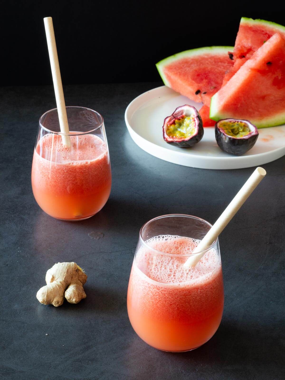 Passion Fruit and Watermelon Juice glass one of the best juicing recipes for detox