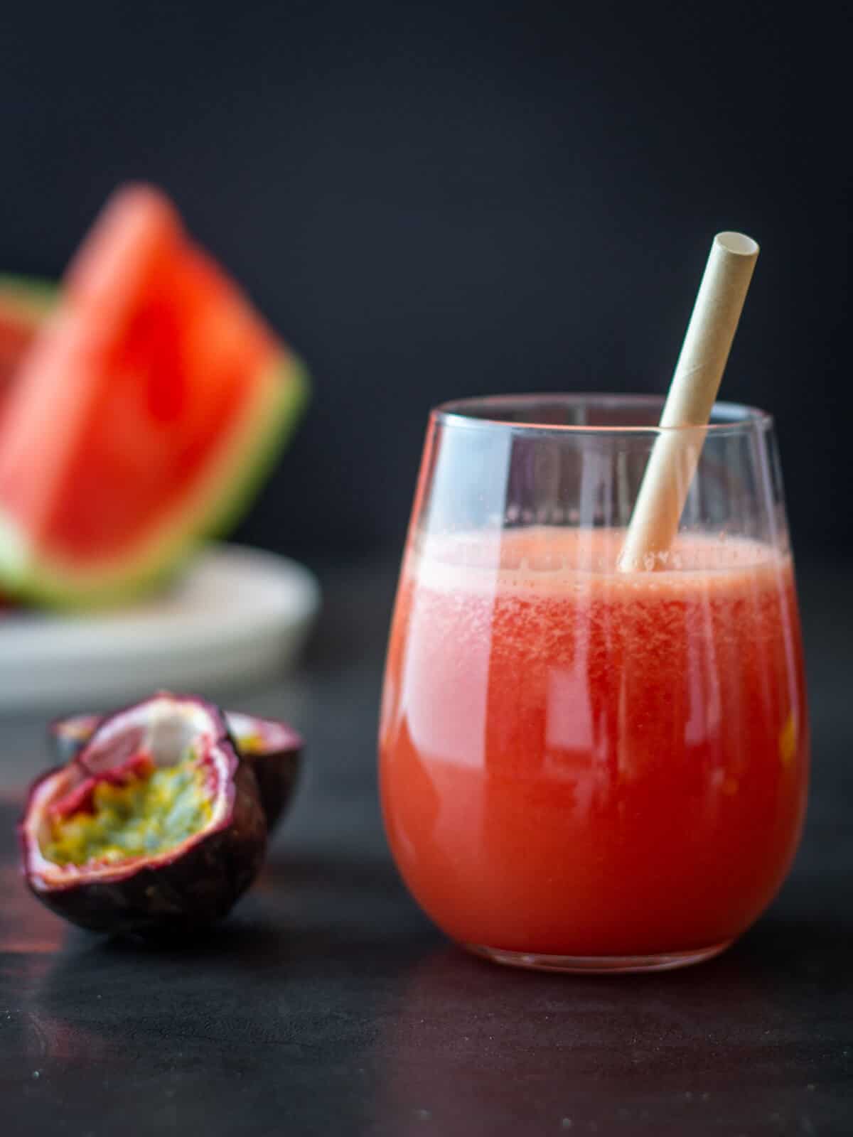 Passion Fruit and Watermelon Juice glass