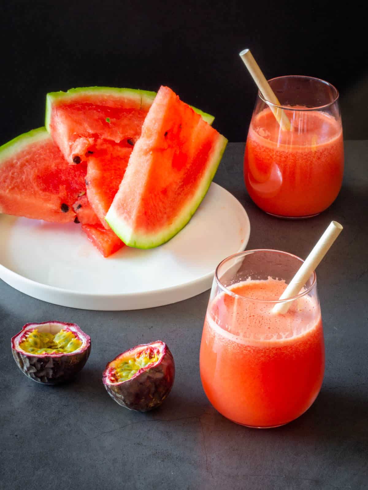 Passion Fruit and Watermelon Juice glass