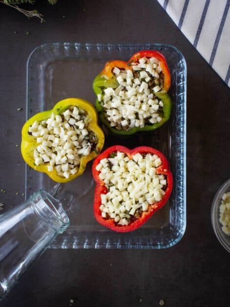 vegan stuffed peppers before baking add water