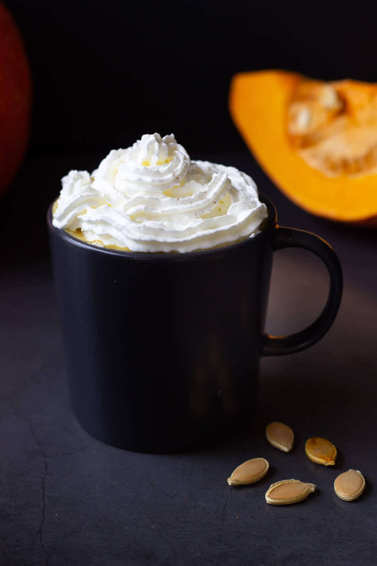 pumpkin spice latte with whipped cream