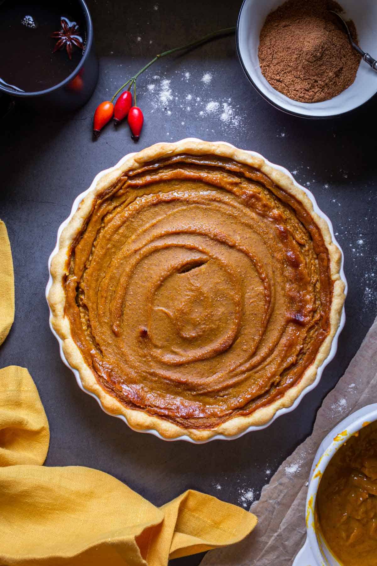 pumpkin pie with vegn no-roll pie crust
