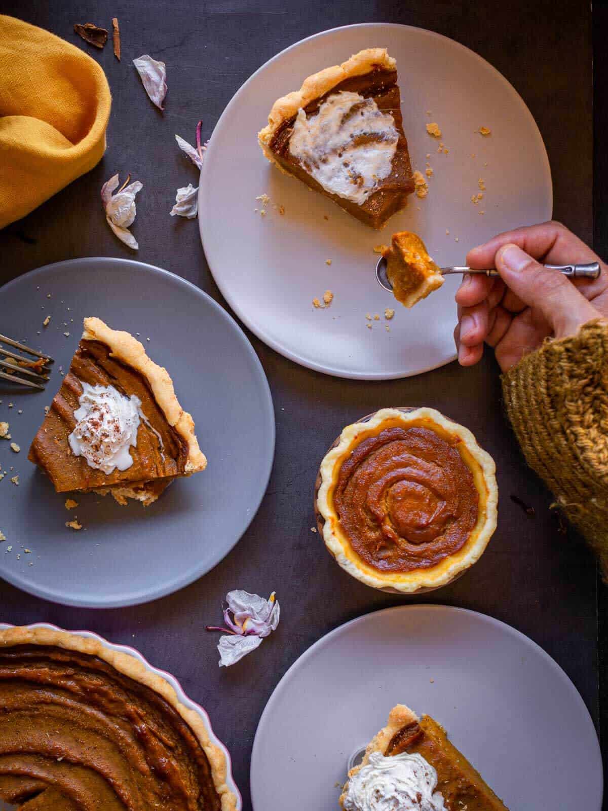 Pumpkin Pie served in table