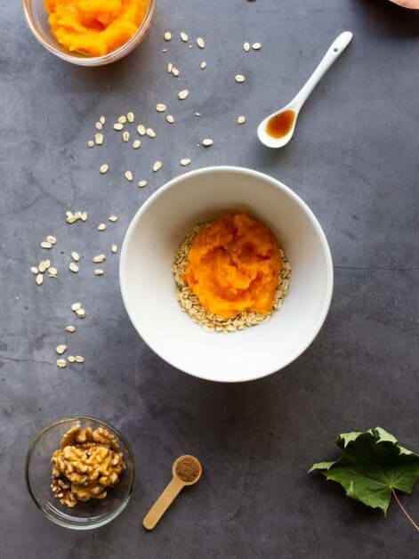 overnight pumpkin oats dairy free steps