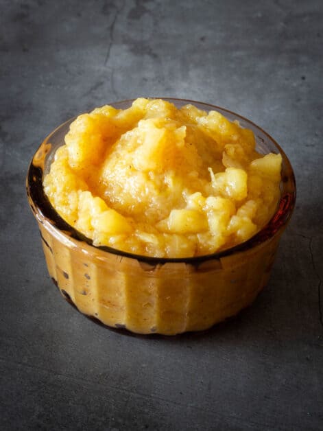 Unsweetened applesauce in mason jar