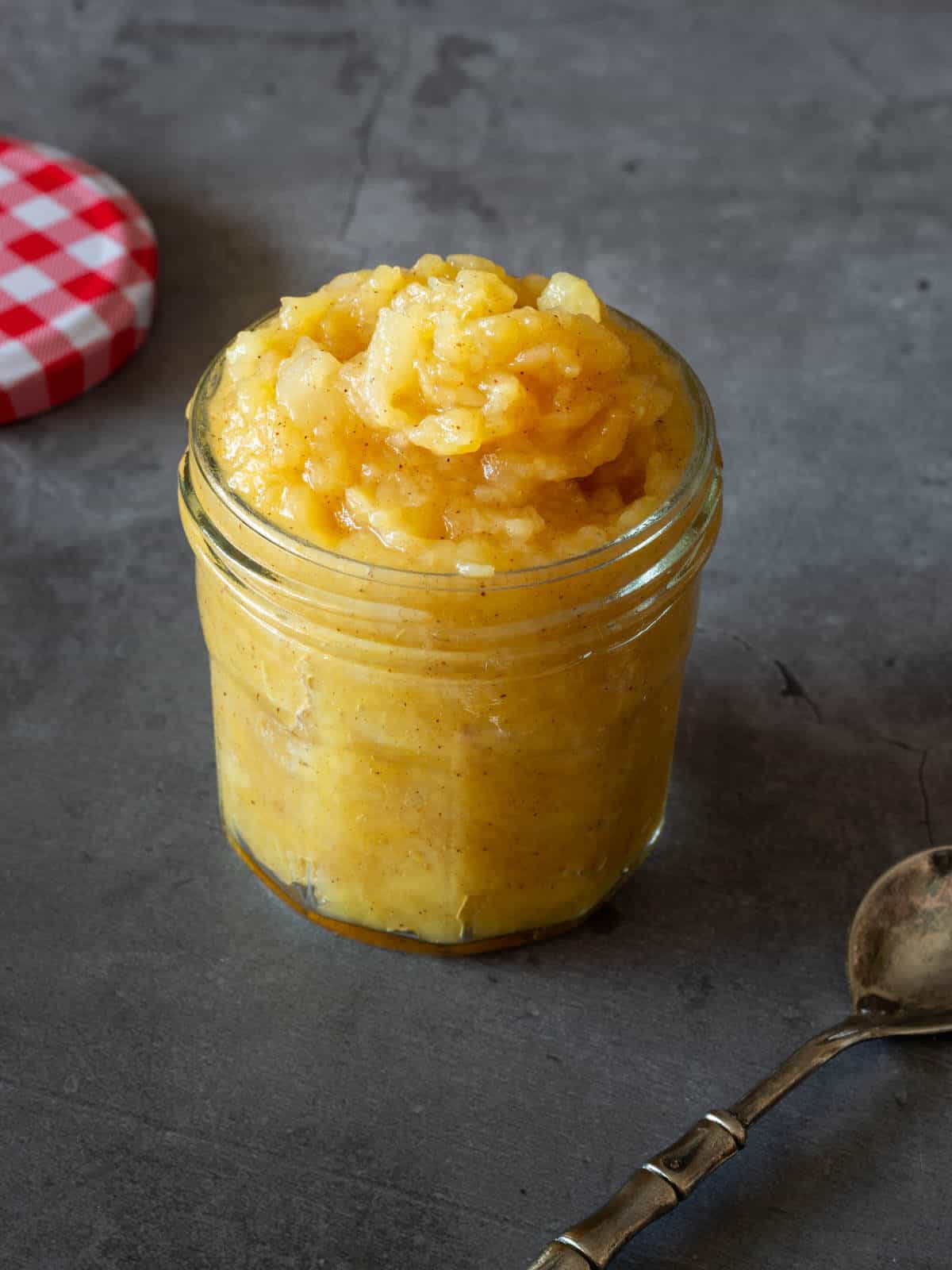 Unsweetened applesauce in mason jar