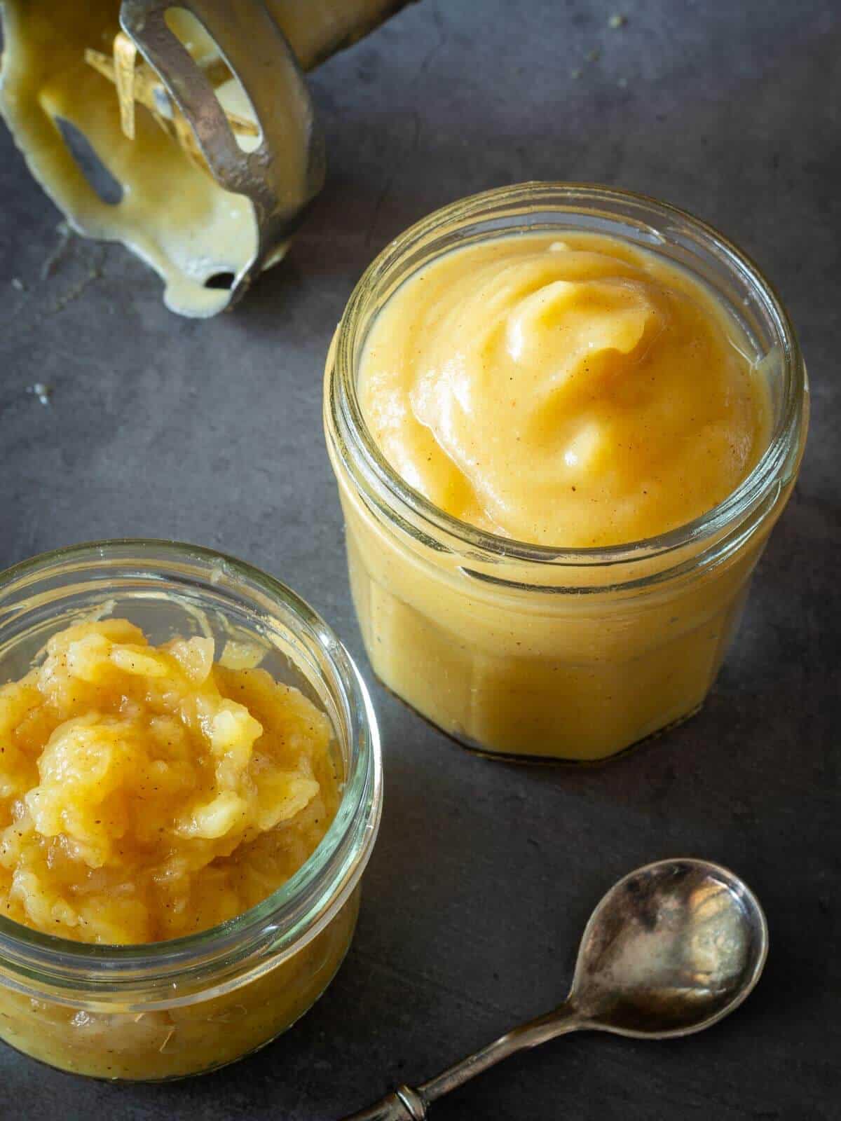 Unsweetened applesauce in mason jar