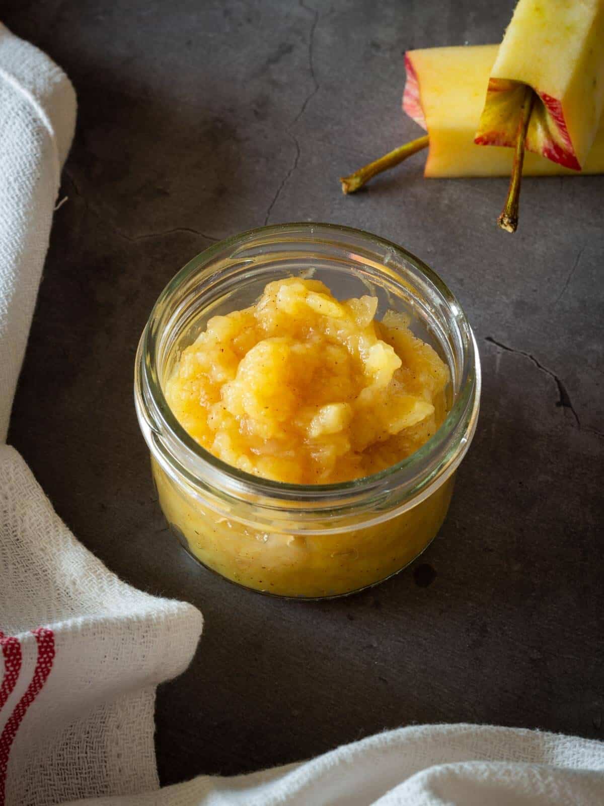 Unsweetened applesauce in mason jar