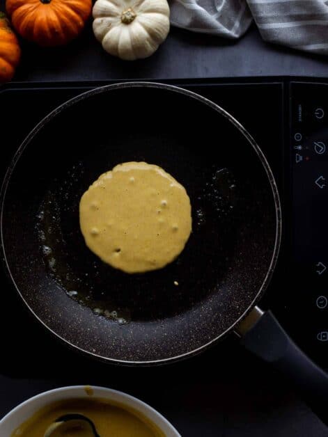 pancake batter with bubbles