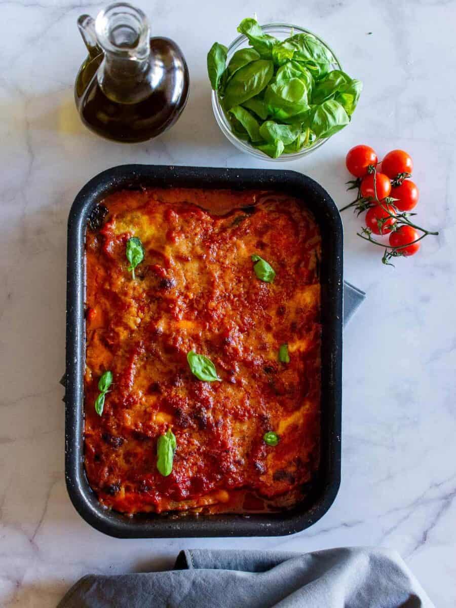 No Fry Eggplant Parmesan Recipe | Our Plant-Based World