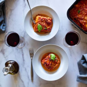 eggplant parmesan with wine