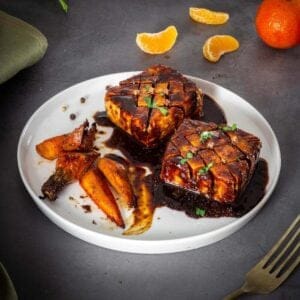 plated glazed baked tofu featured image