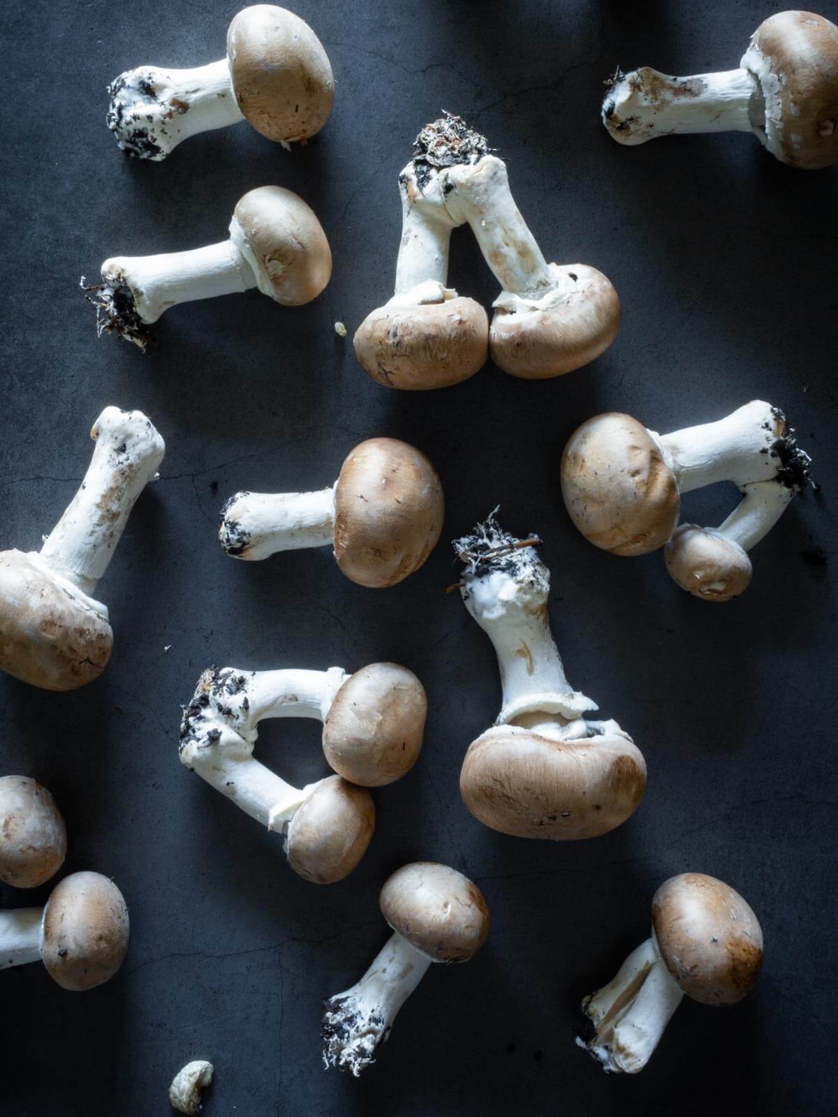 dirty cremini mushrooms