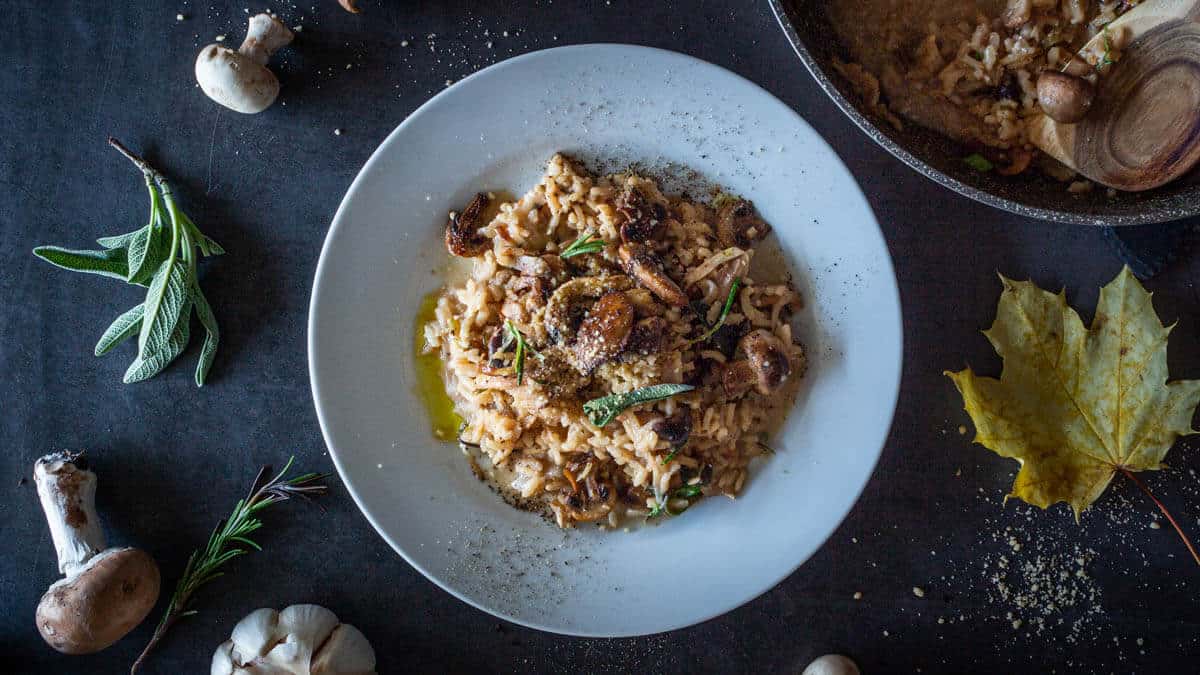 Vegan Mushroom Risotto | Our Plant-Based World