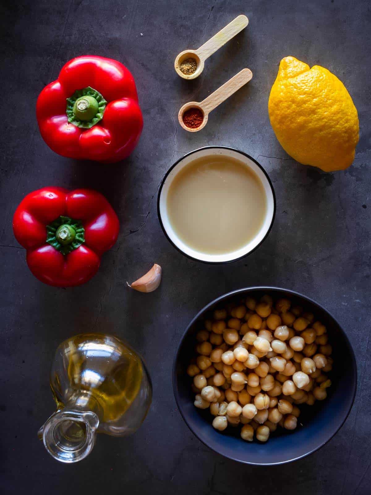 Roasted Red Pepper Hummus Recipe ingredients
