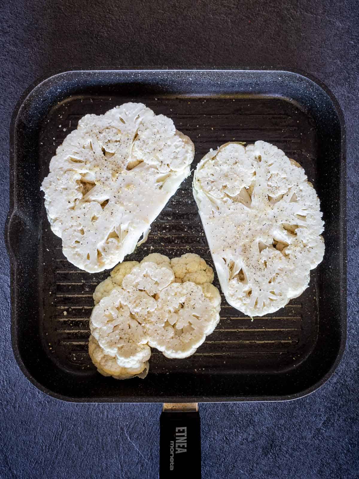 season grilled cauliflower steak.