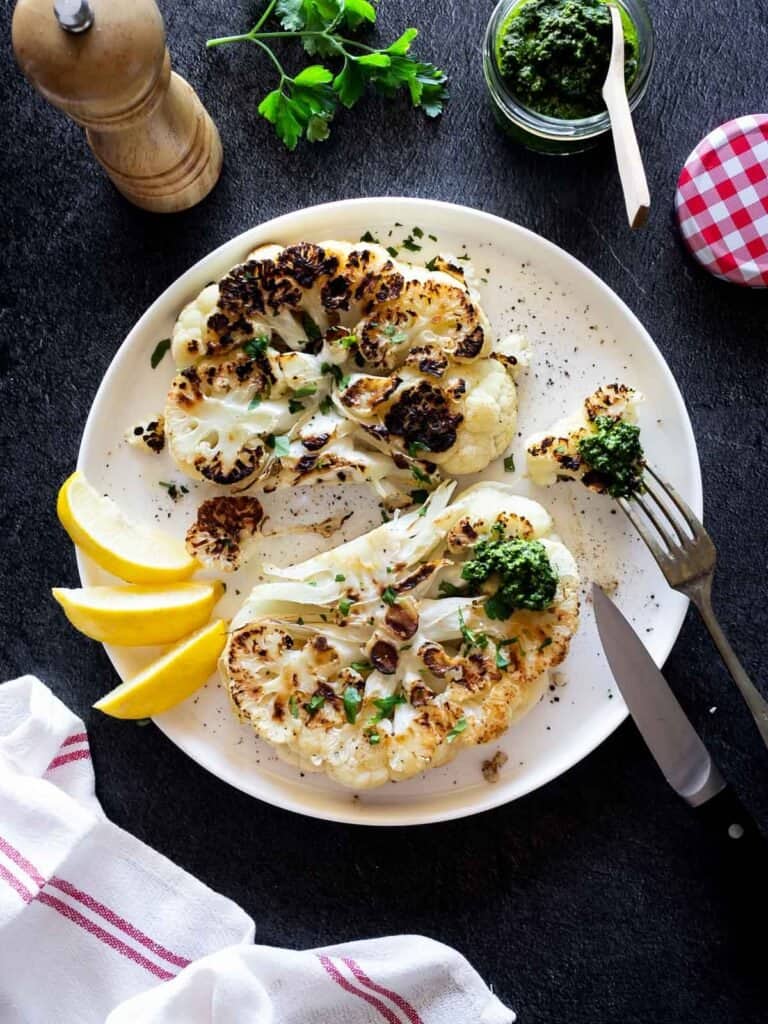 Recipe for Grilled Cauliflower Steak | Our Plant-Based World