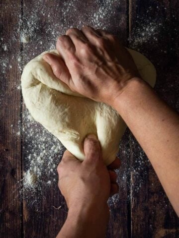 stretch the pagnotta bread dough