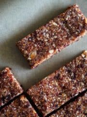homemade fig bars laying in parchment paper