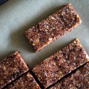 homemade fig bars laying in parchment paper