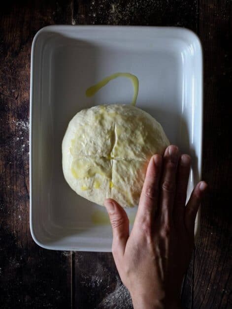 Oil Rosemary Focaccia bread dough