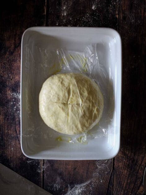 Foil Rosemary Focaccia bread dough