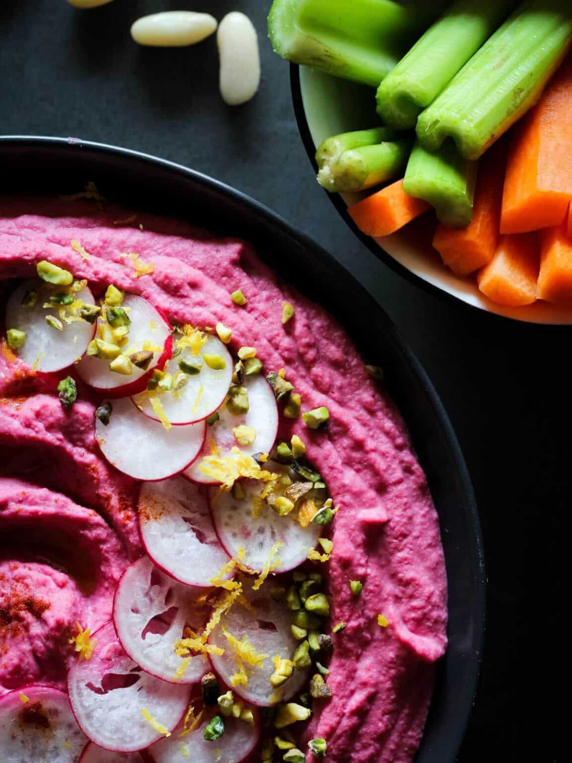 Lemon Beet Hummus Recipe Our PlantBased World