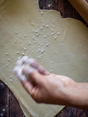 Vegan Empanadas Dough flour the dough surface