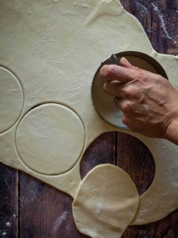 cutting empanadas disc with empanada cutter